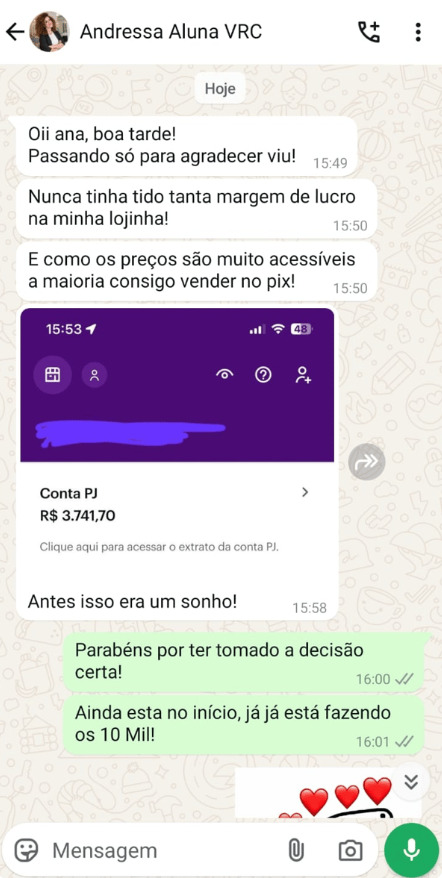 Print de resultado de aluna 1